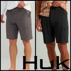 NWT Huk Next Level 10.5-inch Shorts- BLACK & IRON